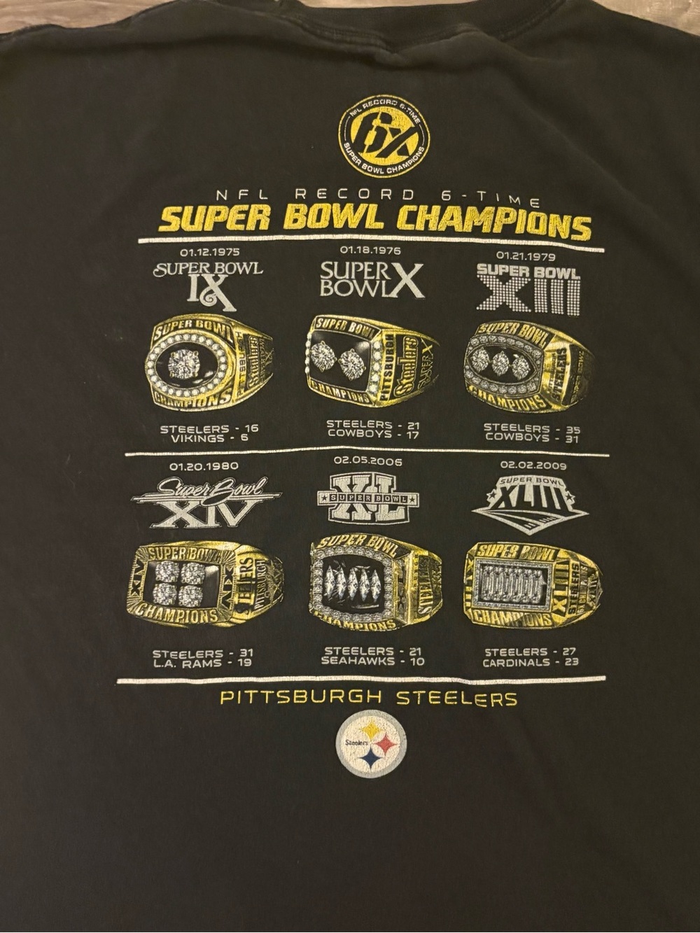Pittsburgh Steeleers Super Bowl Champions Graphic Tee